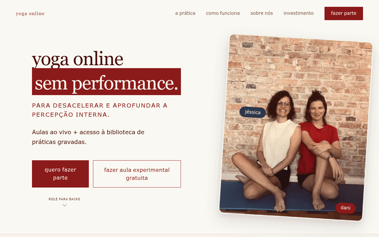 Yoga Online — sem performance